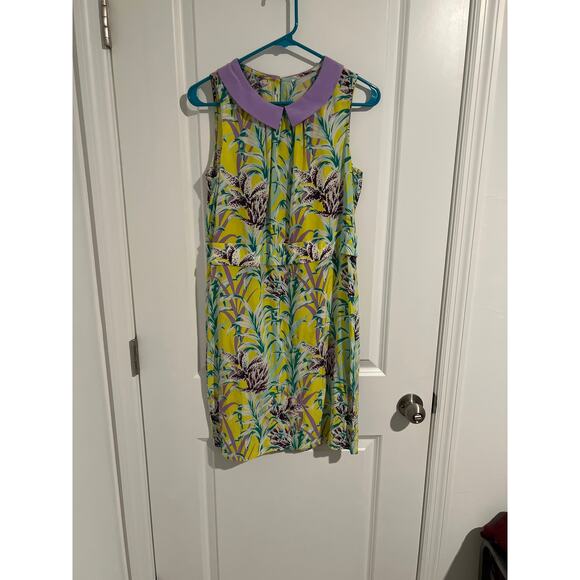 Kate Spade Silk Blend Tropical Print Collared Dress – Size 6 (measured ptp 18in) - Picture 1 of 6